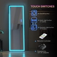 thumbnail image 2 of LVSOMT 63"x20" Full Length LED Mirror with RGB Lights, Free Standing Floor Mirror, Full Body Lighted Mirror, Wall-Mounted Mirror, Dimmable Color-Changing Lighting, Black, 2 of 9