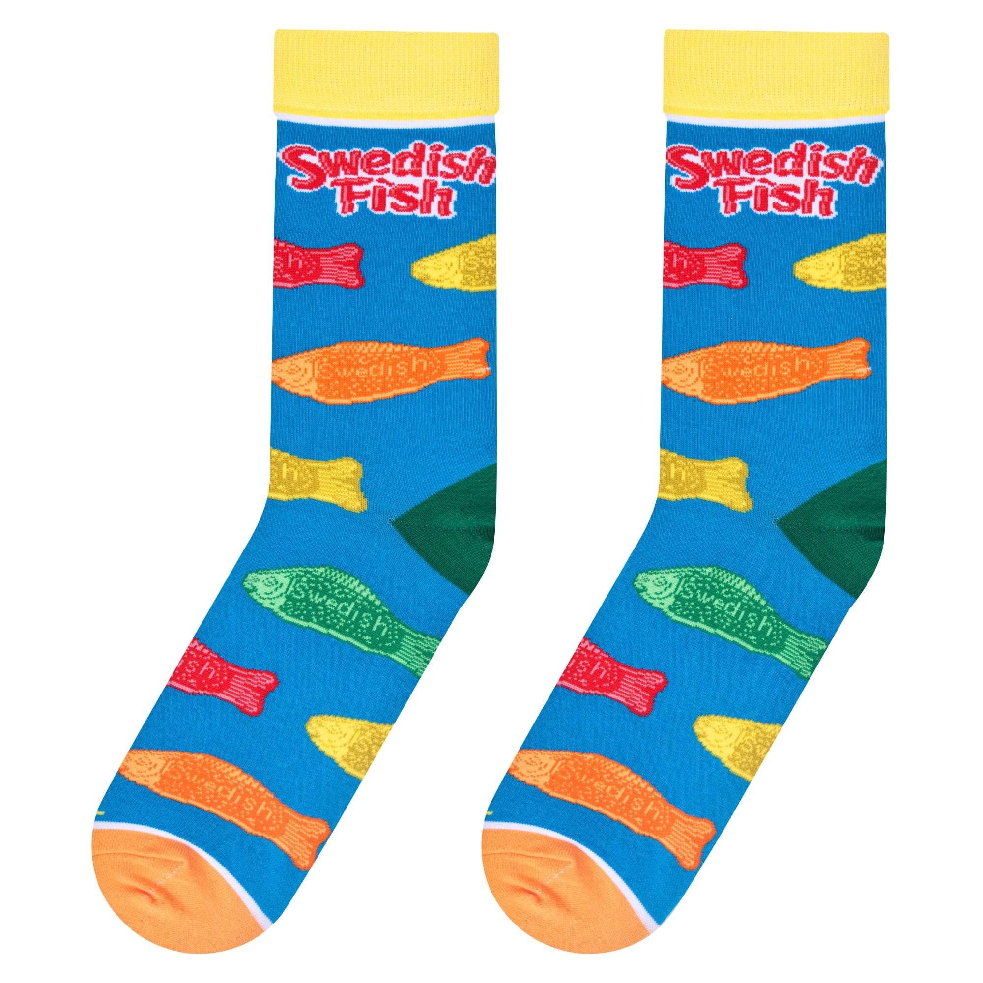 Cool Socks Swedish Fish Flavors Candy Sweets Crew Socks, Size