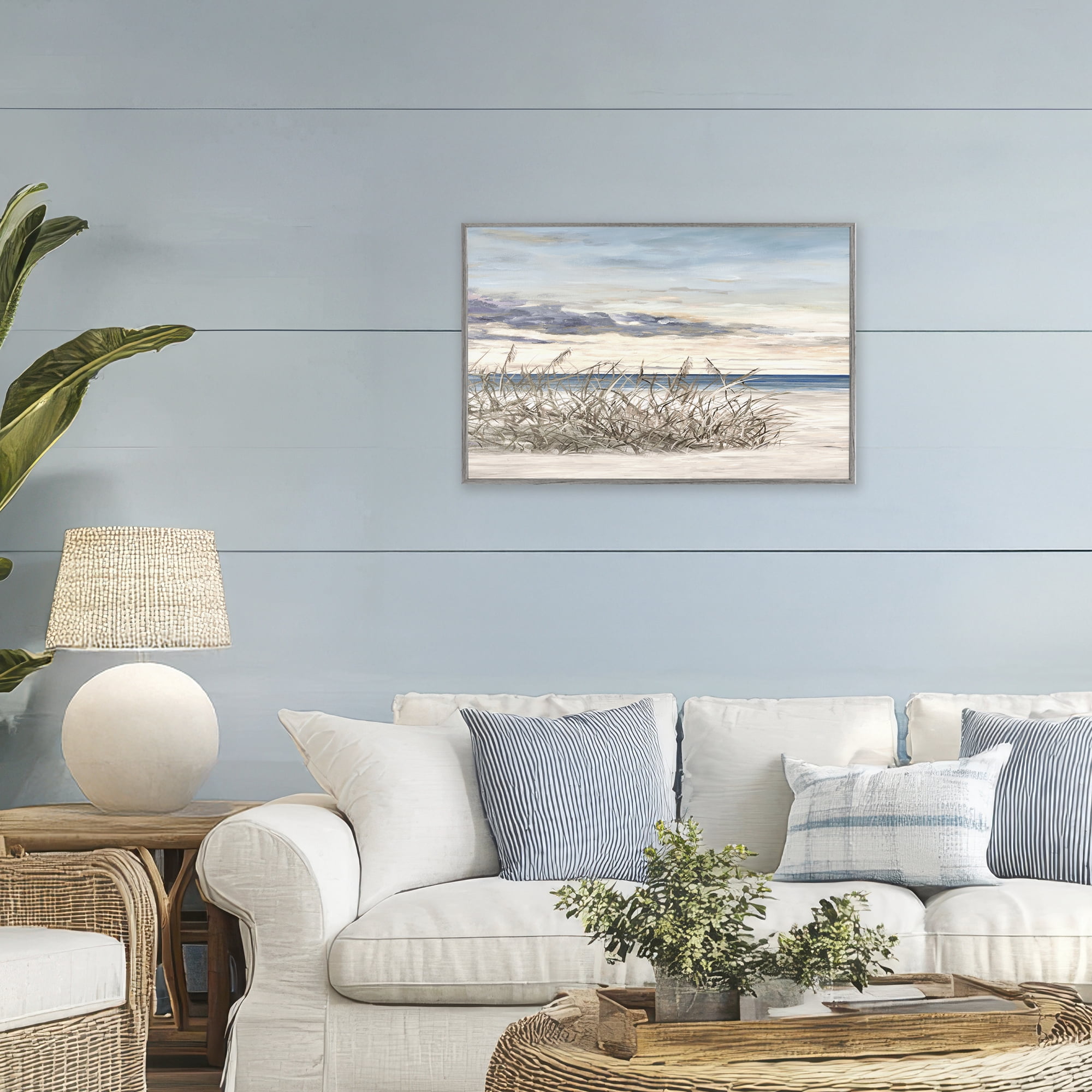 Stupell Industries Windy Beaches Landscape Gray Framed Giclee Art, design by Julie DeRice