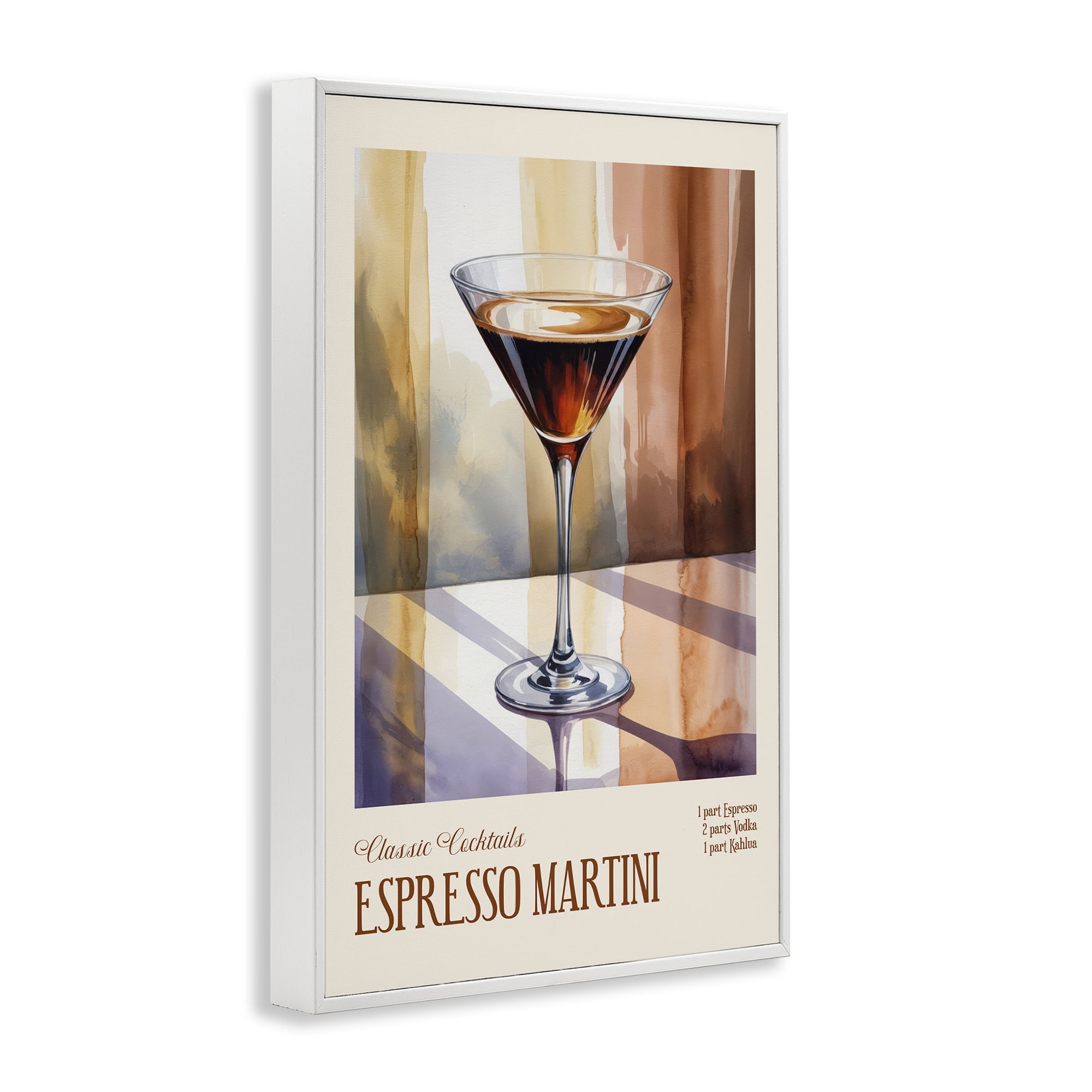 Stupell Industries Espresso Martini Sun Reflection White Framed Giclee Art, design by Andreas Magnusson