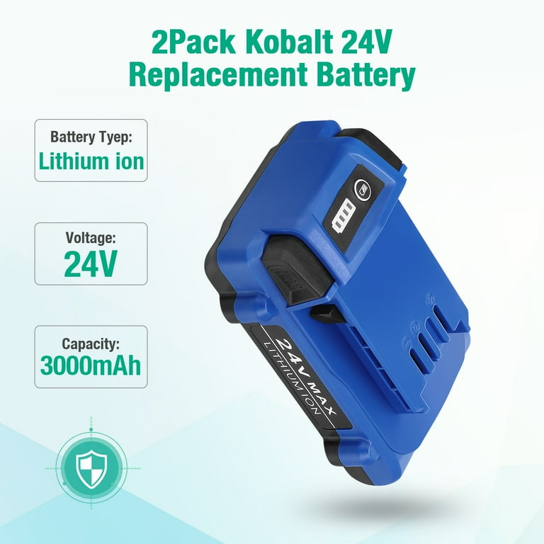 3000mAh 24V Max Replacement Lithium Ion Battery for Kobalt KB624 03 KB524 03 KB424 03 Cordless Tools