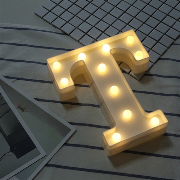 Decoración de fiesta NikouMX LED 26 letras del alfabeto luz nocturna