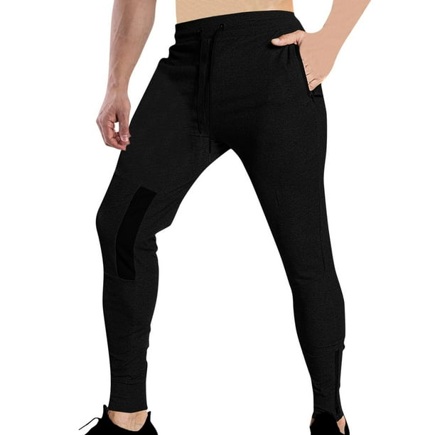 Puntoco Pantalones casuales largos para hombre Pantalones casuales de moda para hombre de color sólido con cintura elástica y bolsillos Pantalones ajustados largos