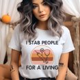 thumbnail image 2 of Funny Nurse Graphic T-Shirt with Syringe and Stethoscope Design, Maroon, Size XL, 2 of 6
