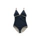 thumbnail image 3 of Traje De Baño Con Cuello En V Para Mujer Traje De Baño De Una Pieza Para Mujer Cuello En V Retro Traje De Baño Adelgazante Simple Para Vacaciones Tropicales Verano Playa Piscina ANGGREK Otros, 3 of 8