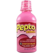 Pepto-Bismol Stomach Reliever / Antidiarrheal 5 Symptom Relief 16oz, 6-Pack
