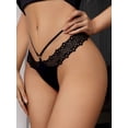 thumbnail image 3 of Tanga sexy con costuras de encaje, cintura baja, sin costuras, de secado rápido, lencería y ropa interior femenina., 3 of 4