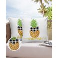 thumbnail image 6 of Pack of 2 Outdoor Pillow Covers, Tropical Fruit Pineapple Buffalo Plaid Bowknot Waterproof Square Throw Pillowcase Cushion Decorative Pillow Covers for Couch Patio Tent, 18x18 in, 6 of 6