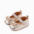 thumbnail image 2 of KPOPLK Baby Girls' Flats Bowknot Non-Slip Toddler Girls Dress Shoes Princess Wedding Shoes Ballet Flats for Girls Size 4,Gold, 2 of 8