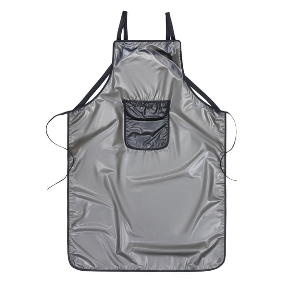 Unique Bargains Waterproof Kitchen Apron with Pockets for Home and Kitchen Midi - Black