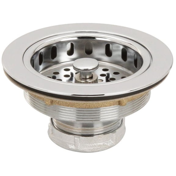 Kitchen Basket Strainer w Brass Body & Strainer - BFNKBS1CP (Chrome)