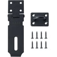 thumbnail image 5 of Cerradura de puerta con cierre de candado y tornillos para puerta, muebles, gabinete, cajón, alacena y jardín, 4 pulgadas, acero inoxidable con acabado negro mate brillar Electrónica, 5 of 5