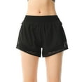thumbnail image 2 of Homenesgenics Shorts for Women Plus Size Lightweight Breathable Sporty Women's Mesh Sports Shorts Loose Comfortable Dry Wide Leg Pants Yoga Stretch Wear Fitness Pants Black S, 2 of 5