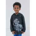 thumbnail image 2 of Jurassic World Jurassic Park Blue T-Rex Toddler Boys Fleece Pullover Hoodie Tie Dye Gray 4T, 2 of 5