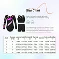 thumbnail image 3 of TiaoBug Kids Girls Gymnastics Leotard Dance Outfits Long Sleeve Rhinestone Bodysuit with Crop Top Short Starry Sky Black 10, 3 of 3