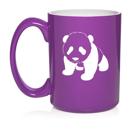 

Baby Panda Ceramic Coffee Mug Tea Cup Gift for Her Him Friend Coworker Wife Husband Animal Lover (15oz Purple)
