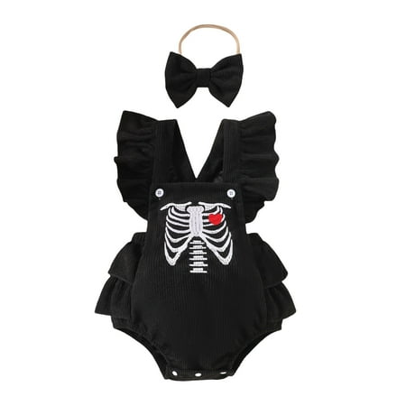 

Girls Fly Sleeve Cartoon Hallowmas Backless Romper Bodysuits Headbands Set Teal Dance Leotard 24months-2t Baby Girl Clothes Baby Girl Clothes 6-9 Months Summer Long Sleeve Leotard for Toddler Girls