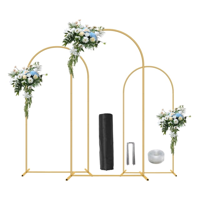 Set de 3 soportes de arco metálico para fondo ParseBio para boda
