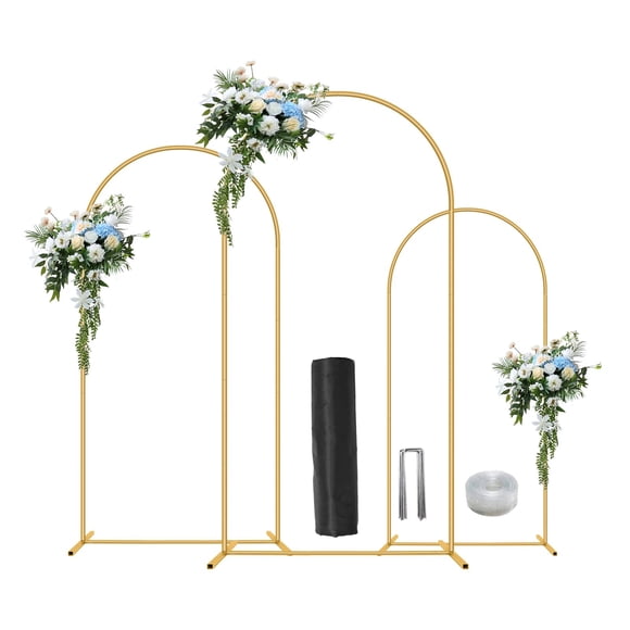 Set de 3 soportes de arco metálico para fondo ParseBio para boda