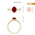 thumbnail image 5 of ANGARA Lab Grown 1.25 Ct Vintage Style Ruby Engagement Ring with Leaf Motifs for Women in 14K Yellow Gold (Size-8x6mm) | July Birthstone, Anniversary, Jewelry Gift for Women | Lab-Grown Ruby Ring, 5 of 7