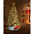 thumbnail image 5 of Turquoise Ombre Christmas Tree Skirt 48 Inches Large Christmas Skirt Tree, Modern Abstract Gradient Color Art Tree Skirt Christmas Decorations for Fireplace Party Holidays Indoor Outdoor, 5 of 7