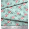 thumbnail image 3 of Soimoi Green Cotton Duck Fabric Floral & Geometric Print Fabric by The Yard 42 Inch Wide, 3 of 3