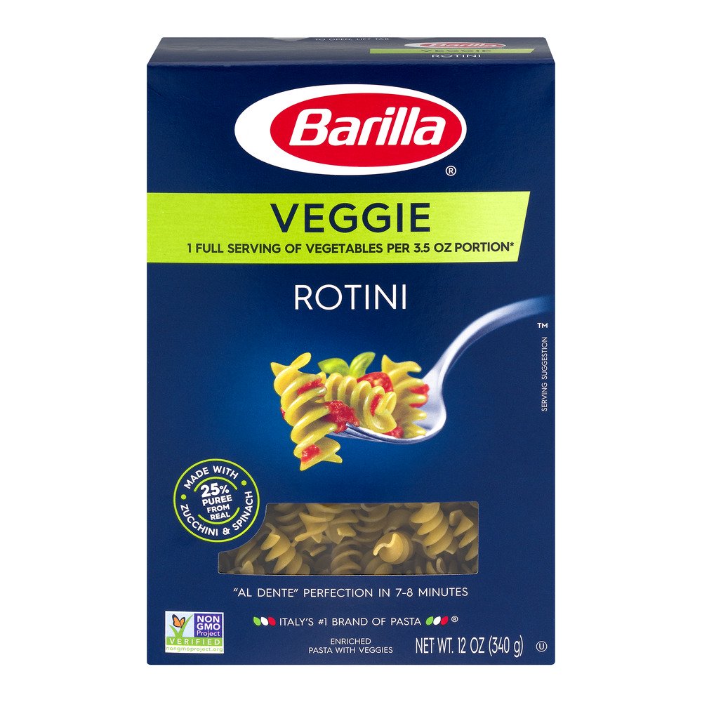 (4 pack) Barilla Pasta Rotini Veggie, 12.0 oz