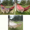 thumbnail image 2 of Hamaca de jardín para adultos, hamaca tejida de macramé bohemio para 2 personas con barra de equilibrio, hamacas portátiles antivuelco adecuadas para acampar y hacer senderismo en interiores y exterio, 2 of 5
