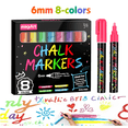 thumbnail image 2 of Liquid Chalk Markers for Blackboards - Bold Color Dry Erase Markers Pens - Chalkboard Markers Whiteboard Markers Window Markers for Glass Washable,Chalkboards,Signs,6mm Reversible Tip,8 Pack, 2 of 11