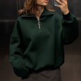 thumbnail image 1 of Sweat à Capuche Mode pour Femmes 2023 Col Rabattu Fermeture Éclair Pull Europe Amérique Hiver 2023 Nouvelle Tendance Rue Ample Décontracté Paresseux Fermeture Éclair Pull 50 % de Réduction Liquidation Costumes Halloween/noël, 1 of 6