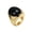 Gold Black, variant on Men's Stainless Steel Big Oval Imitation Tiger's Eye Band 20MM Polished Wedding Ring Black Size 7