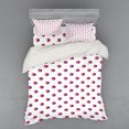 thumbnail image 2 of Abstract Duvet Cover Set, Modern Brushstroke Grunge Circles on Polka Dots Retro Doodle Art, Bedding Set with Shams and Fitted Sheet, 3 Sizes, by Ambesonne, 2 of 3