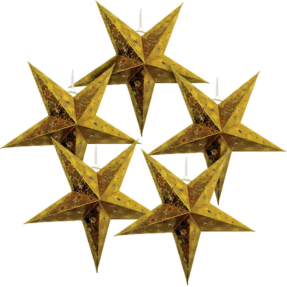Large gold paper stars