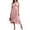 *Pink, variant on ClodeEU Women's Off Shoulder Puff Short Sleeve Waist Tie Irregular Midi Dress,Casual Summer Swing Dress Beige,Women's Plus L