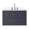 thumbnail image 3 of Castor 30 in W Blue Single Bath Vanity, White Quartz Top, and Faucet Set, 3 of 11