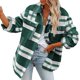 thumbnail image 2 of Ladies Check Fleece Winter Jacket Shacket Baggy Tartan Tops Shirts Coat Oversize, 2 of 8