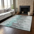 thumbnail image 6 of Addison Rugs Mayfield Washable Transitional Modern Teal Rectangle Rug, 3' x 5', 6 of 6