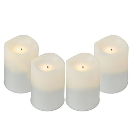 

Sterno 60326 Rechargeable LED Flameless Votive Candle Warm White Flame-Pack of 4