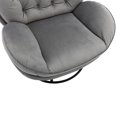 thumbnail image 3 of 360° Swivel Velvet Accent Chair and Ottoman Set with Modern Metal Base for Living Room, 3 of 8