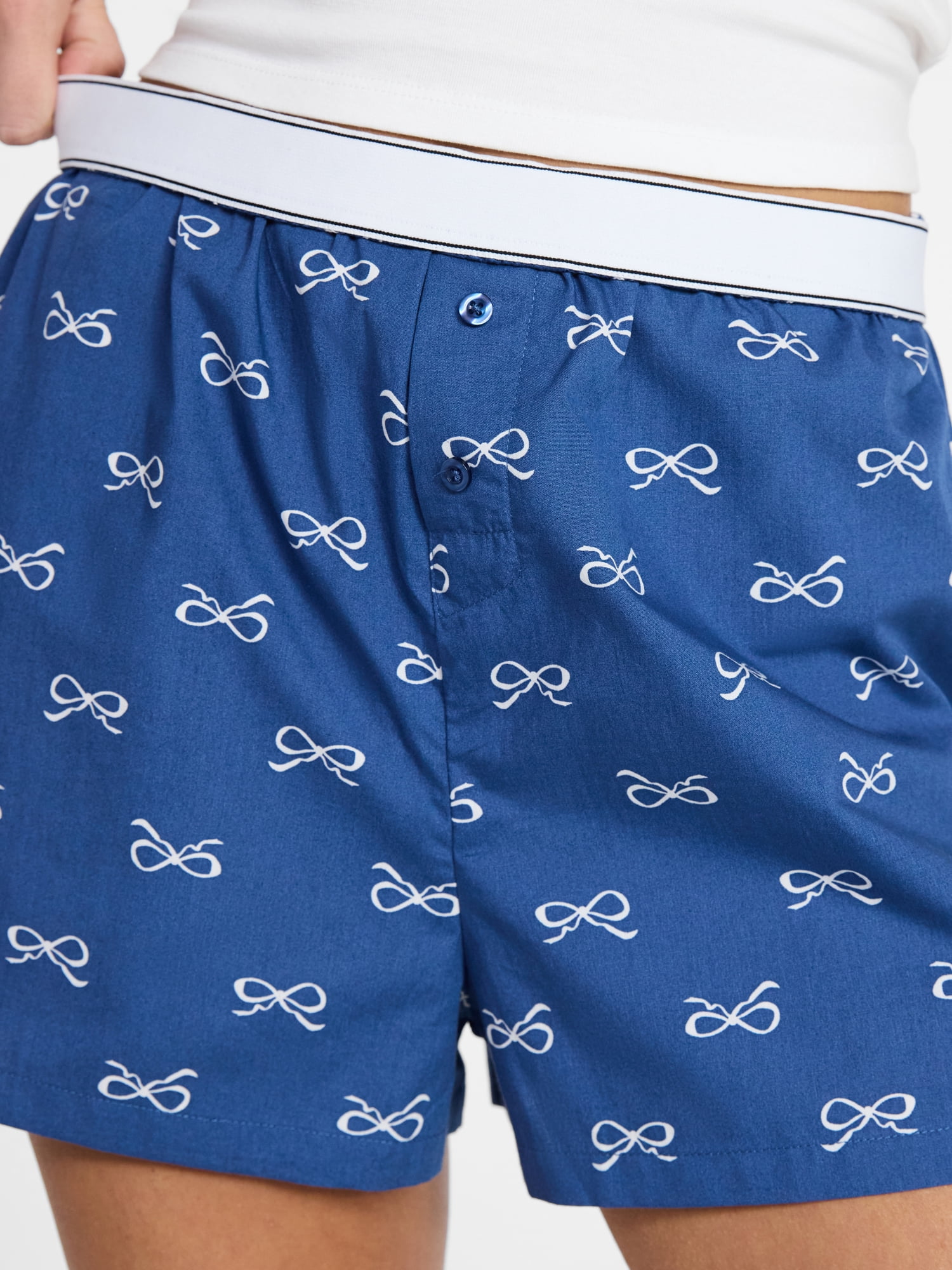 No Boundaries Sleepwear Cotton Boxer Shorts, 3'' Inseam, Women's XS-XXL