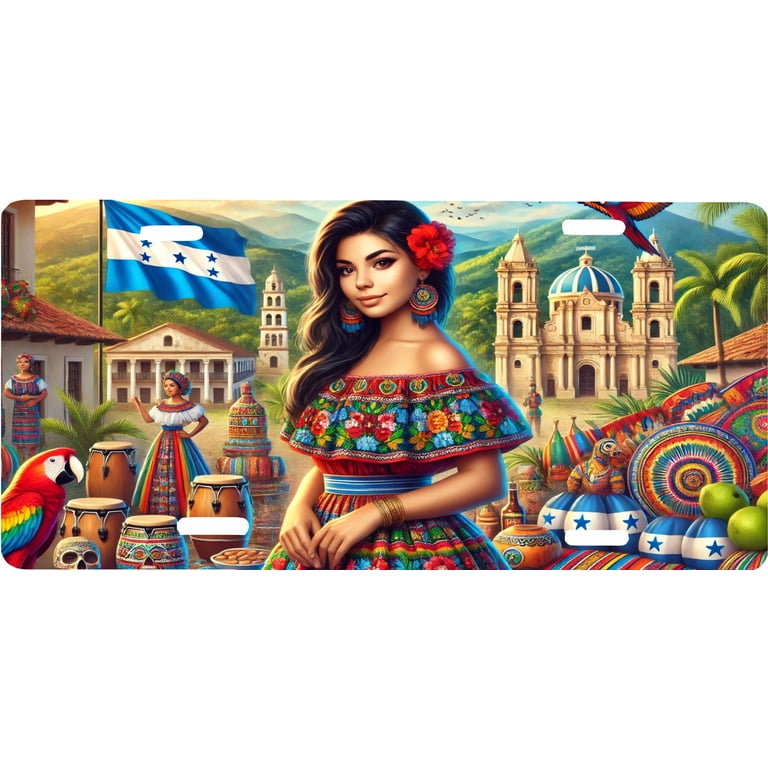 Honduras Bumper Sticker - Flag Matrix Honduras Bumper Sticker - Flag Matrix