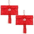 thumbnail image 1 of 2 piezas de sobres rojos de año nuevo chino con estampado de oro brocado bolsillos rojos, 1 of 5