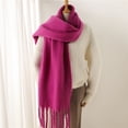 thumbnail image 3 of Bufanda de invierno para mujer, cachemira, cálida, sólida, pashmina, manta, envolturas para mujer, gruesa, suave, bufanda, chal con borlas grandes, poncho largo, echarpe, 3 of 5