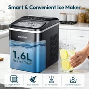 EUHOMY 35lbs/24H Nugget Ice Maker Countertop, Pebble Ice Maker Machine with Auto-Cleaning, Black
