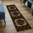 thumbnail image 4 of Black Brown Plaid Cat 2'x6' Runner Rug, Vintage Mysterious Washable Non-Slip Area Rugs for Hallway Kitchen Floor Bedroom Entryway, Long Laundry Carpet Decoration Indoor Mat, 4 of 9