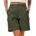 thumbnail image 2 of Short Bermuda pour Femmes Taille Confortable Longueur Genou Short Cargo Décontracté Ample Short d'Été, TG, 2 of 6