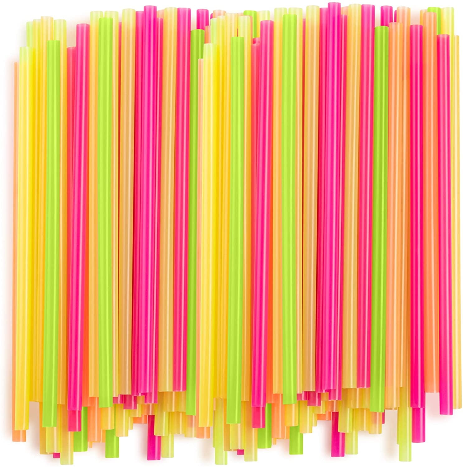 Assorted Color Wide Plastic Smoothie and Boba Straws, 100 Pack