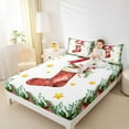 thumbnail image 4 of Homewish Teens Red Christmas Stocking 4-Piece Full Size Sheets,Kawaii Xmas Bowknot Bed Sheets,Happy New Year Lightweight Sheet Sets,Super Cozy Room Decor, 4 of 7