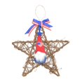 thumbnail image 2 of Corona de mimbre tejida a mano con forma de estrella, ideal para el Día de la Independencia de Estados Unidos, con muñeco de gnomo., 2 of 8