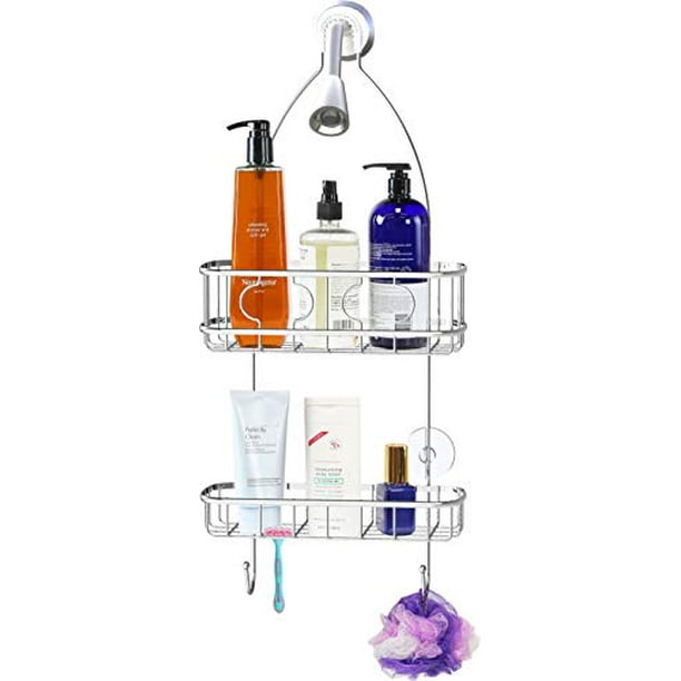 Simple Houseware Bathroom Hanging Shower Head Caddy Organizer, Chrome